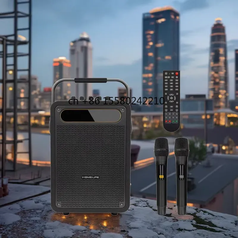 Outdoor Lighting Wireless - ลำโพงไมโครโฟนไร้สายคาราโอเกะ BT ขนาดเล็กพกพา แฟชั่นขายส่ง 2026 ไฟหลากสี
