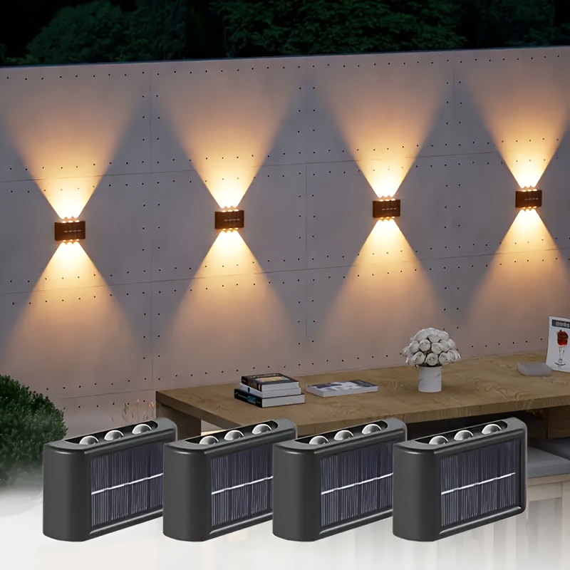 Outdoor Lighting And Landscape - ไฟ LED พลังงานแสงอาทิตย์สำหรับภายนอกอาคาร กันน้ำ ติดผนัง ส่องสว่างขึ้นและลง