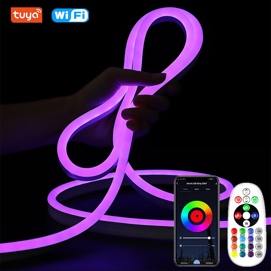 Outdoor Lighting Uk - ไฟเส้น LED นีออน RGB 5050 แบบยืดหยุ่น