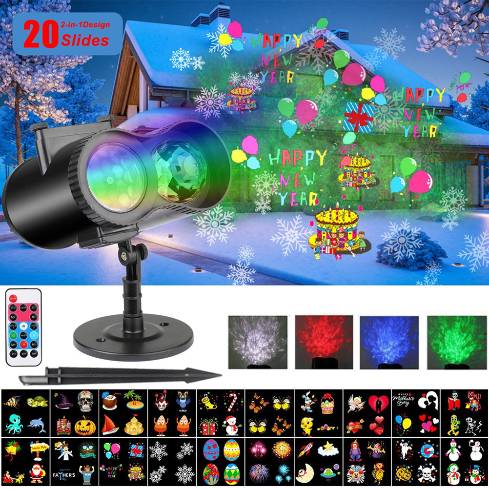Outdoor Lighting Uk - ไฟโปรเจคเตอร์ LED ลายคริสต์มาส กันน้ำ พร้อม 20
