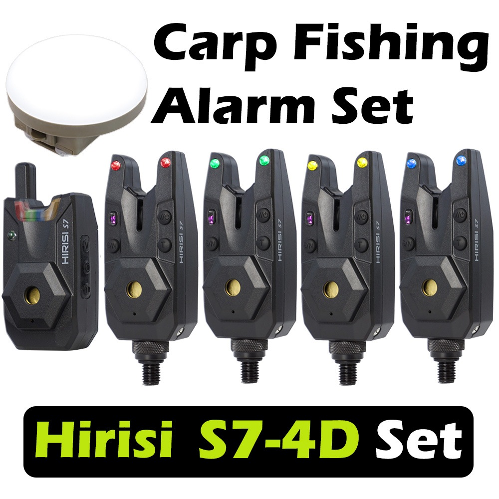 Outdoor Lighting Wireless - ชุดสัญญาณเตือนปลากัดแบบไร้สาย Hirisi S7-4D กันน้ำ พร้อมไฟกลางคืนสำหรับตั้งแคมป์กลางแจ้ง อุปกรณ์ตกปลา