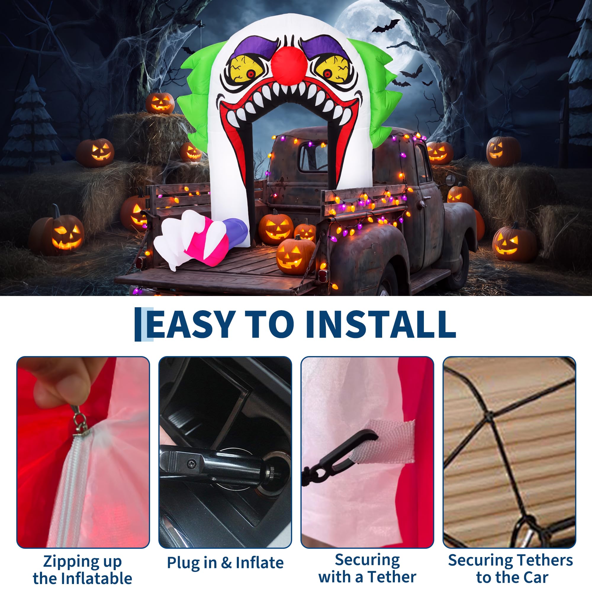 ตุ๊กตาตัวตลกฮาโลวีนเป่าลมสุดสย - Outdoor Lighting Effects บทวิจารณ์และราคา