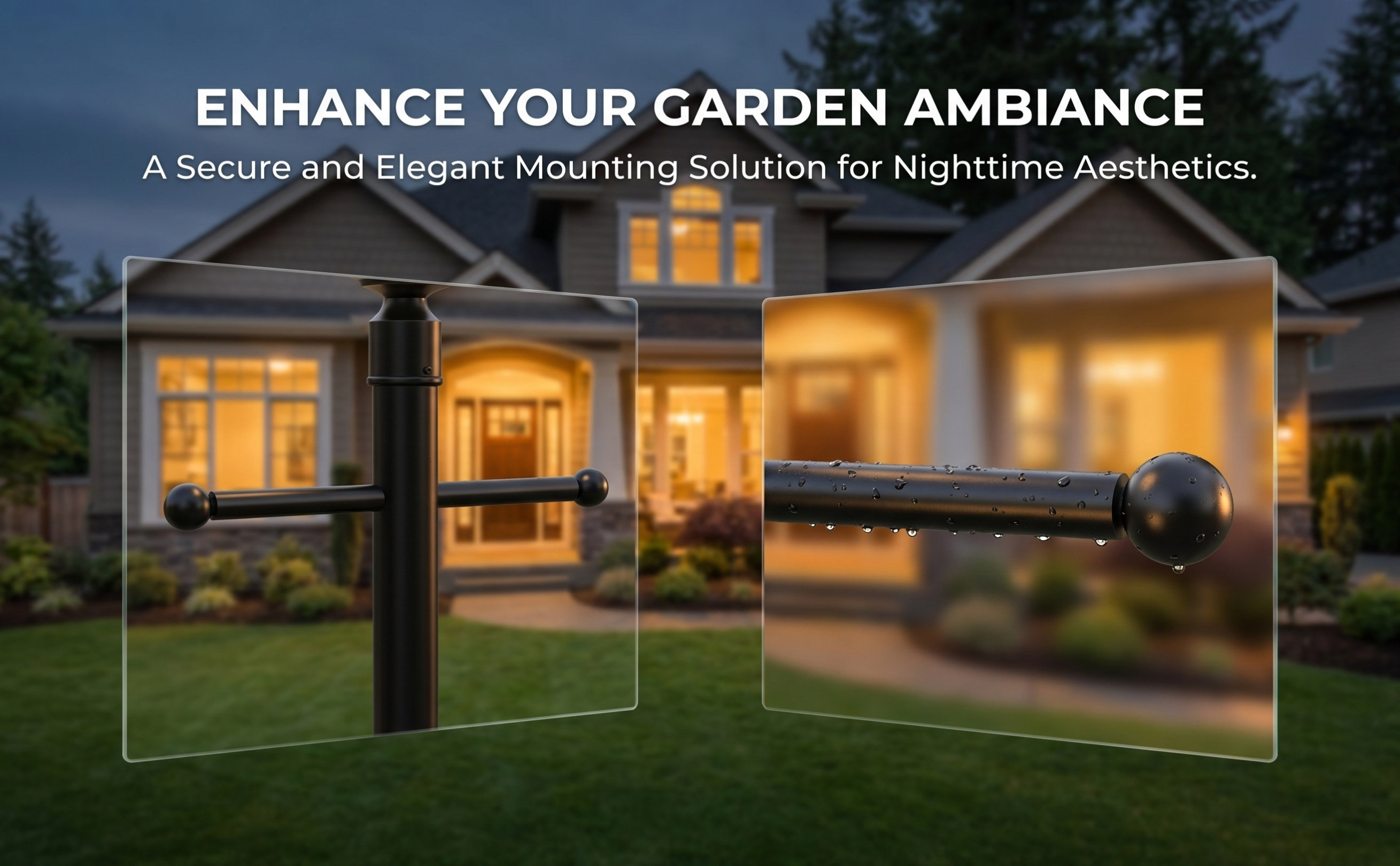 ขายึดแขนขวางเสาไฟกลางแจ้งโลหะส - Outdoor Lighting Black บทวิจารณ์และราคา