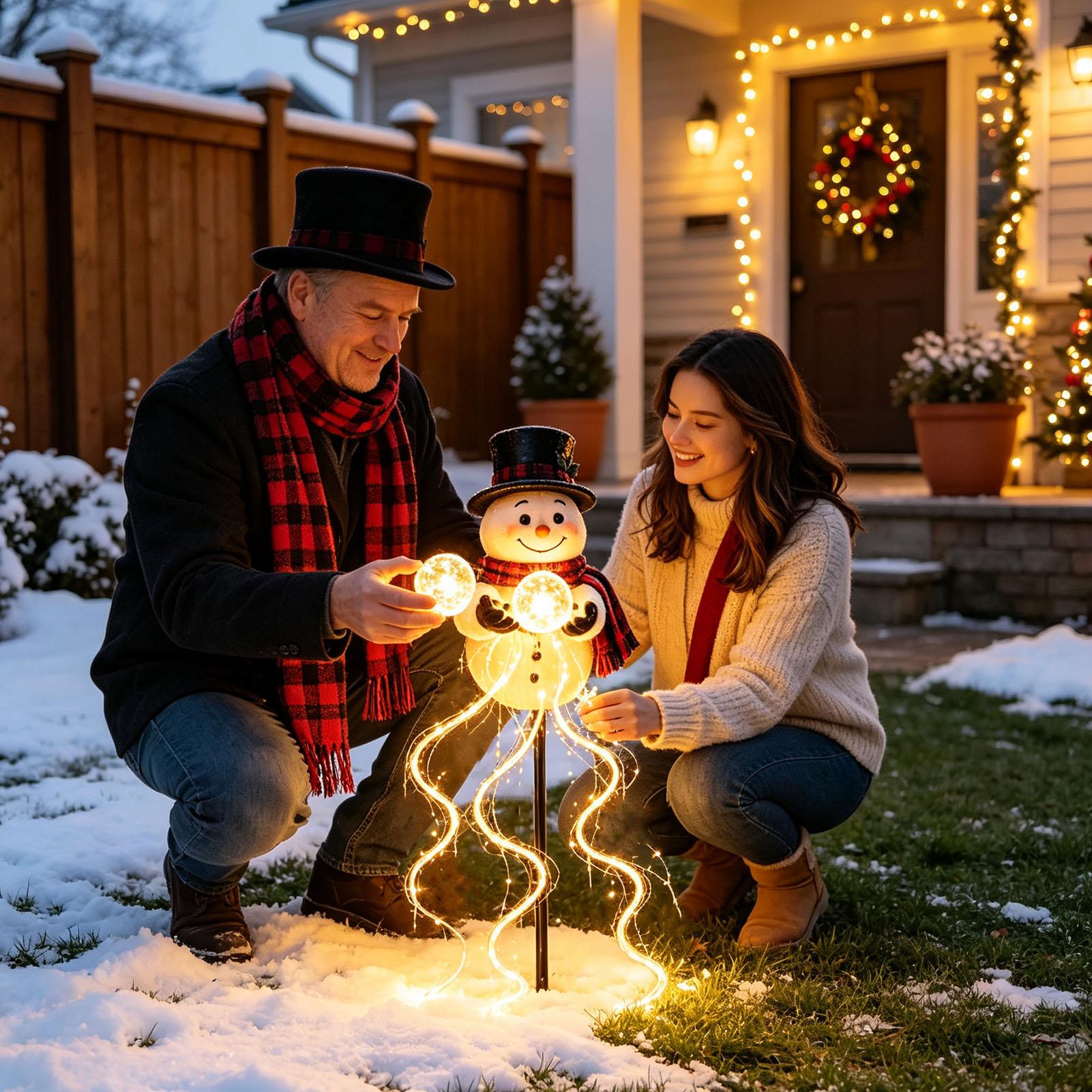 ไฟประดับสวนรูปตุ๊กตาหิมะคริสต์ - Outdoor Lighting Effects บทวิจารณ์และราคา